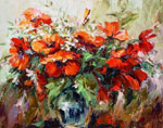in blue vase