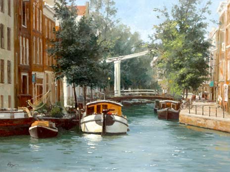 canal entrance, amsterdam