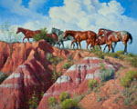 colored clay and quarter horses