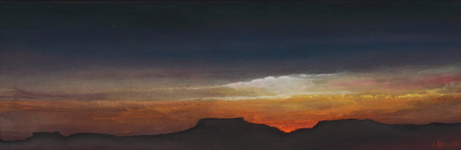 dusk at twin mesas