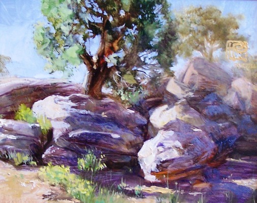 among the tumbled rocks